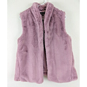 Catherine Malandrino sz S Faux Fur Vest pinkish purple lined super soft 3728